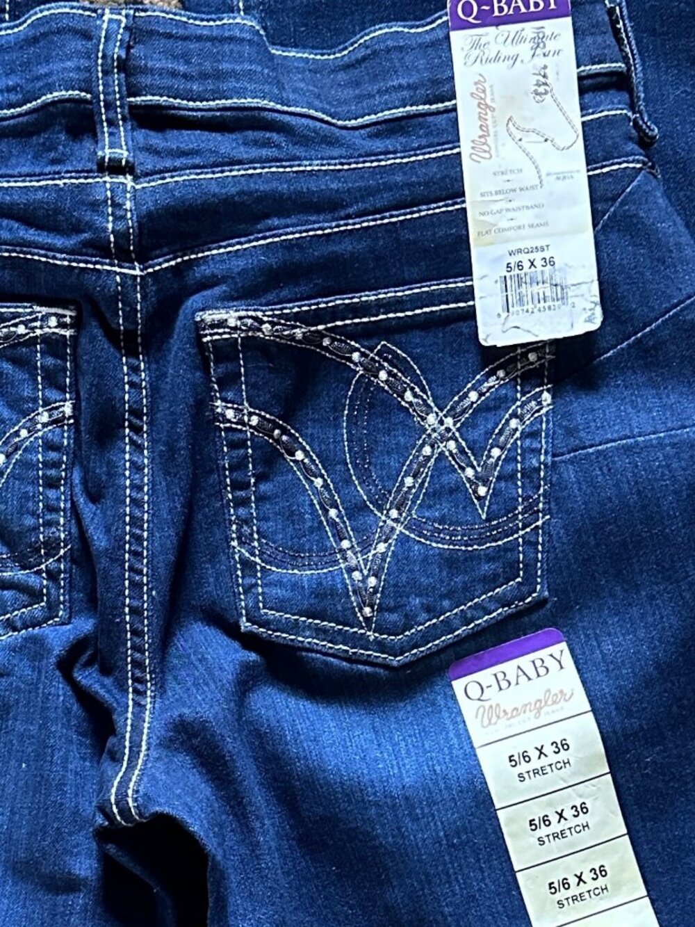 Q-Baby ‘Booty Up’ Ultimate Riding Jeans by Wrangler 5/6 x 36 NWT